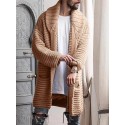 Men's Sweater Cardigan Jumper Knit Knitted Solid Color V Neck Stylish Vintage Style Sport Fall Winter Khaki M L XL / Long Sleeve / Long Sleeve
