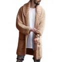 Men's Sweater Cardigan Jumper Knit Knitted Solid Color V Neck Stylish Vintage Style Sport Fall Winter Khaki M L XL / Long Sleeve / Long Sleeve