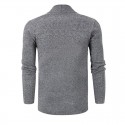Men's Cardigan Sweater Jumper Ribbed Knit Knitted Solid Color Shirt Collar Stylish Basic Daily Holiday Fall Winter Black Gray M L XL / Long Sleeve