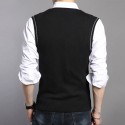 Men's Sweater Vest Jumper Knit Knitted Color Block V Neck Stylish Vintage Style Home Fall Winter White Black S M L / Sleeveless / Sleeveless