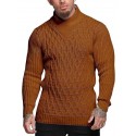 Men's Pullover Sweater Jumper Waffle Knit Knitted Solid Color Stand Collar Stylish Basic Daily Holiday Fall Winter White Black M L XL / Long Sleeve