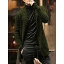Men's Cardigan Jumper Knit Knitted Solid Color Open Front Stylish Vintage Style Daily Fall Winter Black Blue S M L / Long Sleeve / Long Sleeve