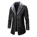 Men's Jacket Outdoor Street Daily Fall Winter Regular Coat Regular Fit Thermal Warm Breathable Active Business Casual Jacket Long Sleeve Solid Color Pocket Black Brown / Faux Leather