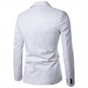 Men's Blazer Sport Jacket Sport Coat Smart Casual Regular Pocket Coat White Black Khaki Red Business Business Fall Single Breasted One-button Turndown  Faux Leather / Winter / Long Sleeve / Work