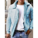 Men's Jacket Outdoor Street Daily Winter Regular Coat Regular Fit Thermal Warm Windproof Breathable Streetwear Sporty Casual Jacket Long Sleeve Solid Color Pocket Black Blue Gray / Faux Leather