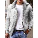 Men's Jacket Outdoor Street Daily Winter Regular Coat Regular Fit Thermal Warm Windproof Breathable Streetwear Sporty Casual Jacket Long Sleeve Solid Color Pocket Black Blue Gray / Faux Leather