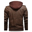 Men's Jacket Casual Jacket Outdoor Street Daily Fall Winter Regular Coat Regular Fit Thermal Warm Breathable Sporty Casual Jacket Long Sleeve Solid Color Pocket Full Zip Dark Grey Brown