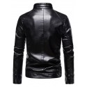 Men's Jacket Business Going out Fall Winter Regular Coat Regular Fit Waterproof Windproof Warm Streetwear Business Jacket Long Sleeve Solid Color Pocket Black / Faux Leather