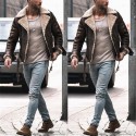 Men's Jacket Street Daily Fall Winter Short Coat Regular Fit Windproof Warm Casual Jacket Long Sleeve Solid Color Quilted Brown