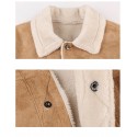 Men's Jacket Daily Winter Regular Coat Regular Fit Casual Jacket Long Sleeve Solid Colored Embroidered Black Khaki Brown