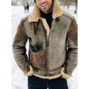 Men's Jacket Outdoor Street Daily Fall Winter Regular Coat Regular Fit Thermal Warm Breathable Streetwear Sporty Casual Jacket Long Sleeve Solid Color Fur Trim Pocket Green Black Khaki