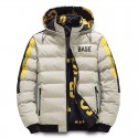 Men's Parka Outdoor Street Daily Fall Winter Regular Coat Regular Fit Warm Breathable Sporty Casual Jacket Long Sleeve Letter Pocket Full Zip Black Yellow Khaki / Going out