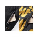 Men's Parka Outdoor Street Daily Fall Winter Regular Coat Regular Fit Warm Breathable Sporty Casual Jacket Long Sleeve Letter Pocket Full Zip Black Yellow Khaki / Going out