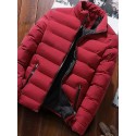 Men's Padded Regular Coat Regular Fit Jacket Solid Colored Wine Black Navy Blue