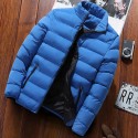 Men's Padded Regular Coat Regular Fit Jacket Solid Colored Wine Black Navy Blue