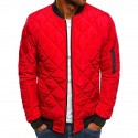 mens flight bomber jacket diamond quilted varsity jackets winter warm padded coats outwear red
