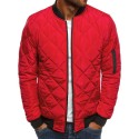 mens flight bomber jacket diamond quilted varsity jackets winter warm padded coats outwear red