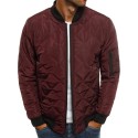 mens flight bomber jacket diamond quilted varsity jackets winter warm padded coats outwear red