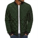 mens flight bomber jacket diamond quilted varsity jackets winter warm padded coats outwear red