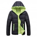 Men's Coat Coat Slim Fit Jacket Solid Color Colorful   Winter Parka Black+Green Red+Black Black / Orange
