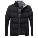Men's Parka Outdoor Street Daily Fall Winter Regular Coat Stand Collar Regular Fit Warm Breathable Sporty Casual Jacket Long Sleeve Plain Pocket Full Zip Black Blue Wine / Going out
