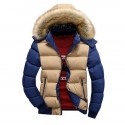 men's heavy weight winter coat with fur hood mens parka parker padded lined winter jacket faux fur hooded coat red