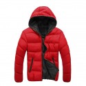 men's hooded winter coat warm puffer jacket thicken cotton mountain waterproof ski jacket windproof warm snow coat(orange,medium)