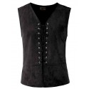 vintage medieval men vest laced up renaissance sleeveless waistcoat gothic steampunk tank top khaki