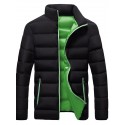 Men's Parka Outdoor Street Daily Fall Winter Regular Coat Stand Collar Regular Fit Breathable Streetwear Sporty Casual Jacket Long Sleeve Solid Color Pocket Green Blue Gray / Going out