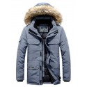 Men's Parka Outdoor Street Daily Fall Winter Regular Coat Regular Fit Warm Breathable Streetwear Casual Jacket Long Sleeve Solid Color Fur Trim Pocket White Yellow Royal Blue / Quilted / Going out