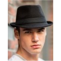 Men's Classical Fedora Hat Solid Colored Fabric leatherette Hat Casual Stylish Dress Hats Retro Gentlemen's Hat