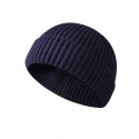 Men's Simple Beanie Slouchy Daily Outdoor Knitted Pure Color Hat Windproof Breathable Sports Fall Winter Men Hats All-match Thicken Warmth Landlord Cap Skull Cap - Black