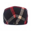 Men's Casual Flat Cap Daily Outdoor Two tone Plaid Beige Black Hat Sun Protection Comfort Warm / Fall / Winter / Spring / 1 PC