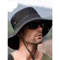 Men's Basic Sun Hat Boonie Hat Wide Birm Bucket Hat for Fishing Hiking Garden Beach Breathable Packable Solid Colored Hat