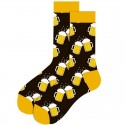 1 Pair Men's Socks Cute Fashion Novelty Colorful Socks Sports Outdoor Black and Yellow hosiery ankle socks