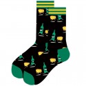 1 Pair Men's Socks Cute Fashion Novelty Colorful Socks Sports Outdoor Black and Yellow hosiery ankle socks