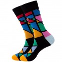 1 Pair Men's Fashion Novelty Socks Colorful Dress Crew Socks Sports Outdoor White Cute Funky Patterned Casual Cotton Socks Cartoon Autumn And Winter Plaid Colorful Retro Business Party Dress