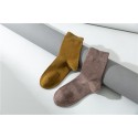 Men's Socks Solid Colored Stockings Warm Business Yellow 1 Pair