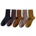 Men's Socks Solid Colored Stockings Warm Business Yellow 1 Pair