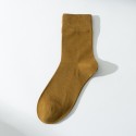 Men's Socks Solid Colored Stockings Warm Business Yellow 1 Pair