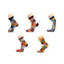 Men's 5 Pairs Socks Rainbow Multi Color Warm Spring & Summer Multi color Rainbow