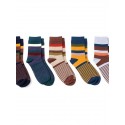 Men's 5 Pairs Socks Rainbow Multi Color Warm Spring & Summer Multi color Rainbow