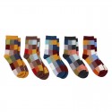 Men's 5 Pairs Socks Rainbow Multi Color Warm Spring & Summer Multi color Rainbow