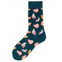 Comfort Novelty 1 Pair Men's Socks Socks Medium Black Harajuku happy socks men's funny combed cotton dress casual socks colorful novelty skateboard socks men Snack pattern