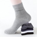 Men's 5 Pairs Socks Casual Socks Comfort Solid Colored Medium Spring & Summer Fall & Winter Multi color White Black