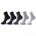 Men's 5 Pairs Socks Casual Socks Comfort Solid Colored Medium Spring & Summer Fall & Winter Multi color White Black