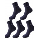 Men's 5 Pairs Socks Casual Socks Comfort Solid Colored Medium Spring & Summer Fall & Winter Multi color White Black