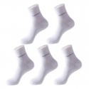 Men's 5 Pairs Socks Casual Socks Comfort Solid Colored Medium Spring & Summer Fall & Winter Multi color White Black