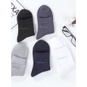 Men's 5 Pairs Socks Casual Socks Comfort Solid Colored Medium Spring & Summer Fall & Winter Multi color White Black