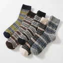 Men's 5 Pairs Socks Fashion Comfort Multi Color Warm Fall & Winter Multi color Black 1 Black
